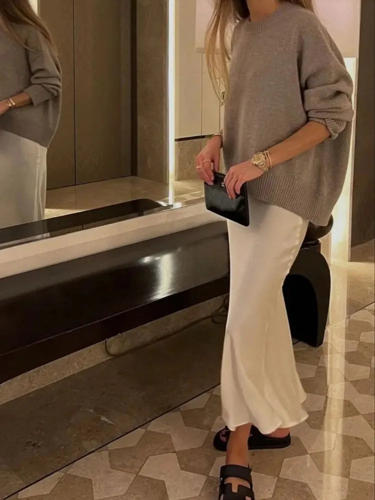 Women’s Satin Midi Skirt